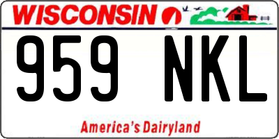WI license plate 959NKL