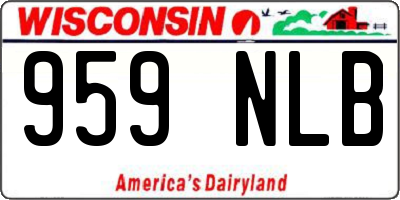 WI license plate 959NLB