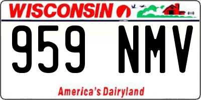 WI license plate 959NMV