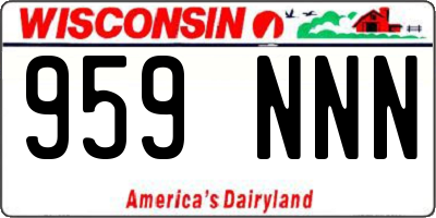 WI license plate 959NNN