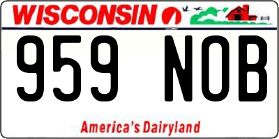 WI license plate 959NOB