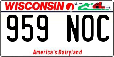 WI license plate 959NOC