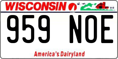 WI license plate 959NOE