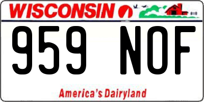 WI license plate 959NOF