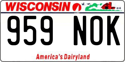 WI license plate 959NOK