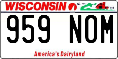 WI license plate 959NOM