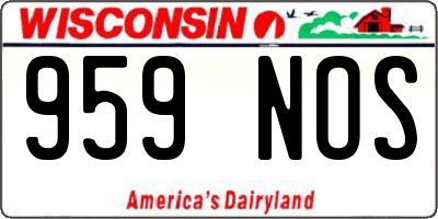 WI license plate 959NOS