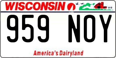 WI license plate 959NOY
