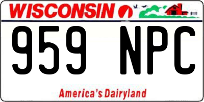 WI license plate 959NPC