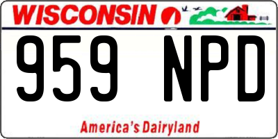 WI license plate 959NPD