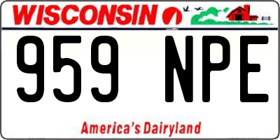 WI license plate 959NPE