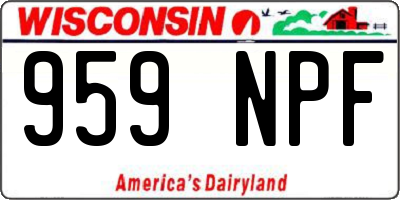 WI license plate 959NPF