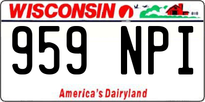 WI license plate 959NPI