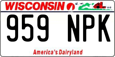 WI license plate 959NPK