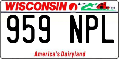 WI license plate 959NPL