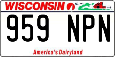 WI license plate 959NPN