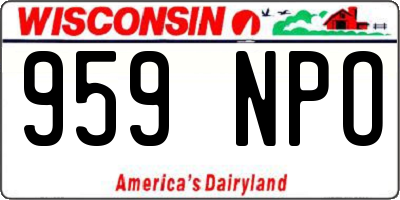 WI license plate 959NPO