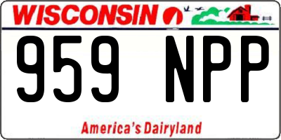 WI license plate 959NPP