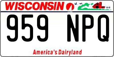 WI license plate 959NPQ