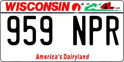 WI license plate 959NPR