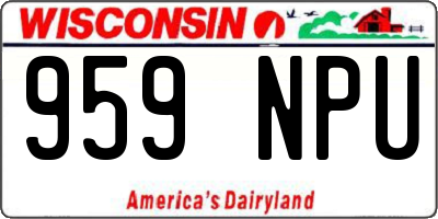 WI license plate 959NPU