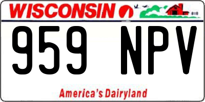 WI license plate 959NPV