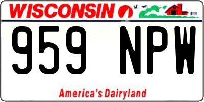 WI license plate 959NPW