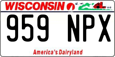 WI license plate 959NPX
