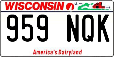 WI license plate 959NQK
