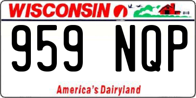 WI license plate 959NQP