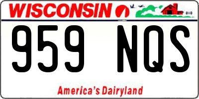 WI license plate 959NQS