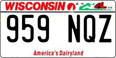 WI license plate 959NQZ