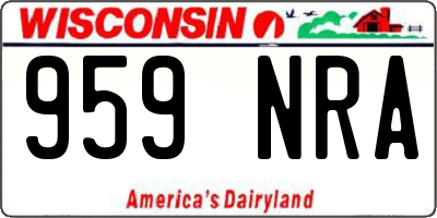 WI license plate 959NRA