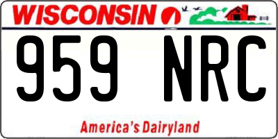 WI license plate 959NRC