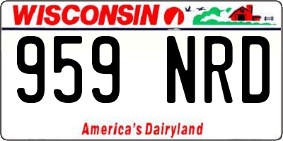 WI license plate 959NRD