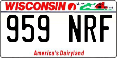 WI license plate 959NRF
