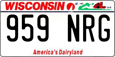 WI license plate 959NRG