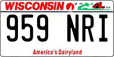 WI license plate 959NRI
