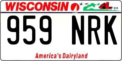 WI license plate 959NRK