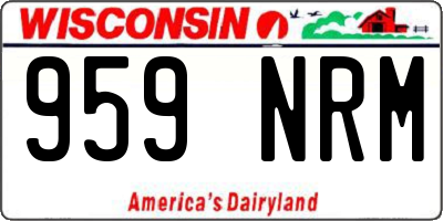 WI license plate 959NRM