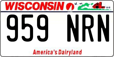 WI license plate 959NRN