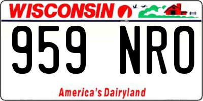 WI license plate 959NRO