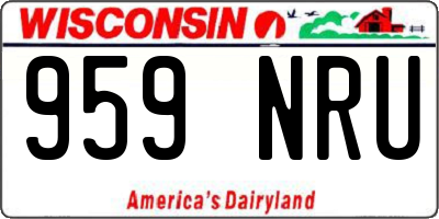 WI license plate 959NRU