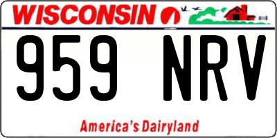 WI license plate 959NRV