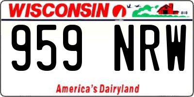 WI license plate 959NRW