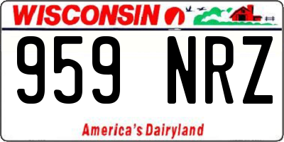 WI license plate 959NRZ