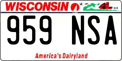 WI license plate 959NSA