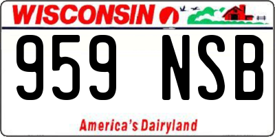 WI license plate 959NSB