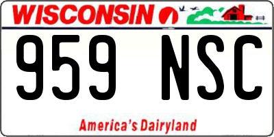 WI license plate 959NSC
