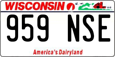WI license plate 959NSE